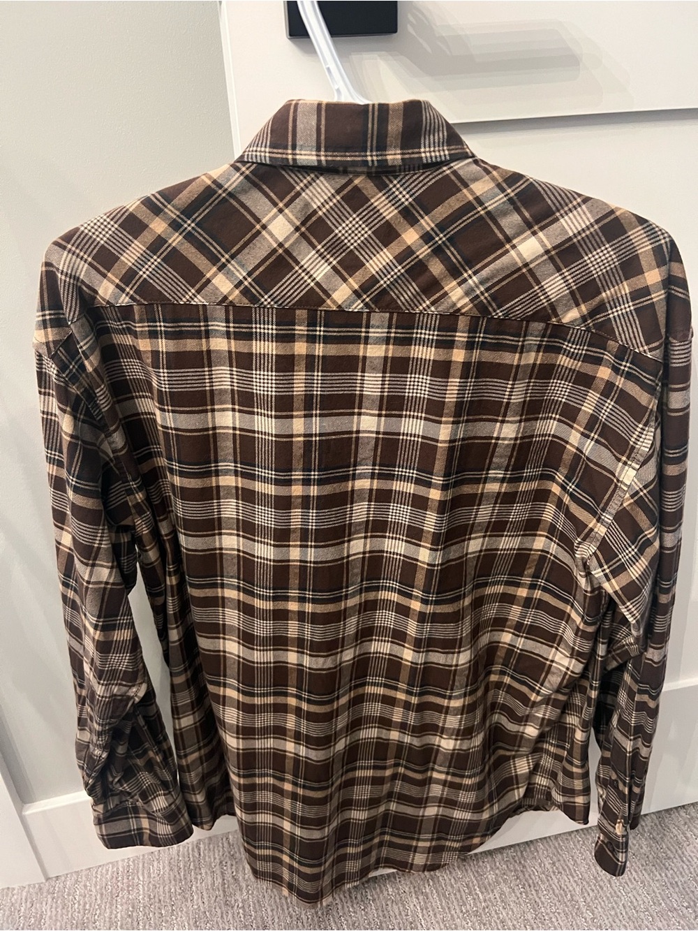 Sunday Best Striped Brown Button Up Long Sleeve, size XS, like new condition - Picture 2 of 3